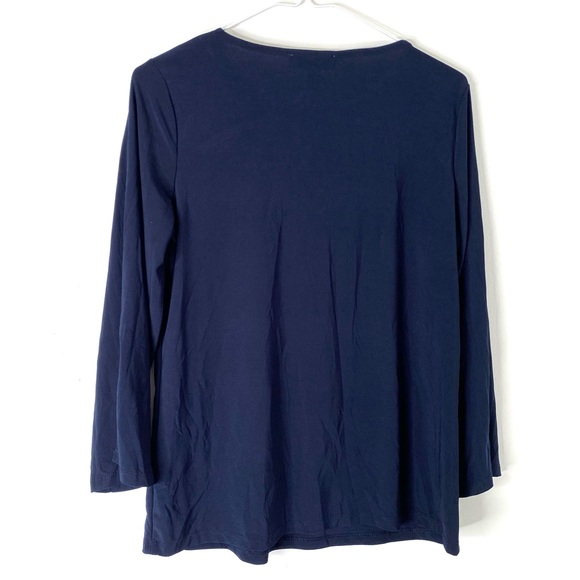 Nine West Midnight Blue Keyhole Ring Blouse NWT - Picture 6 of 8